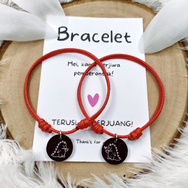 gelang Dino tali merah pasangan = 2gelang