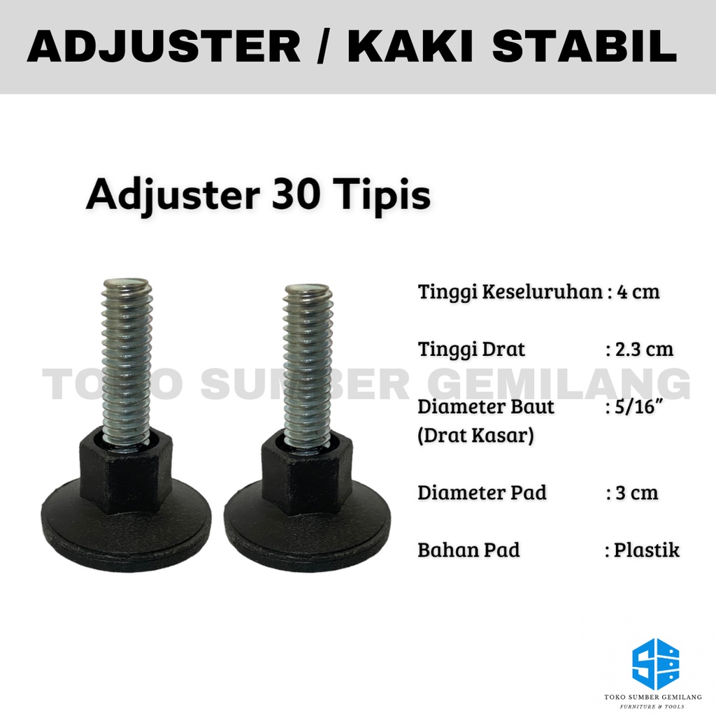Stabil Kaki Meja / Stabil Kaki Meja Adjuster / Adjuster 30 Tipis