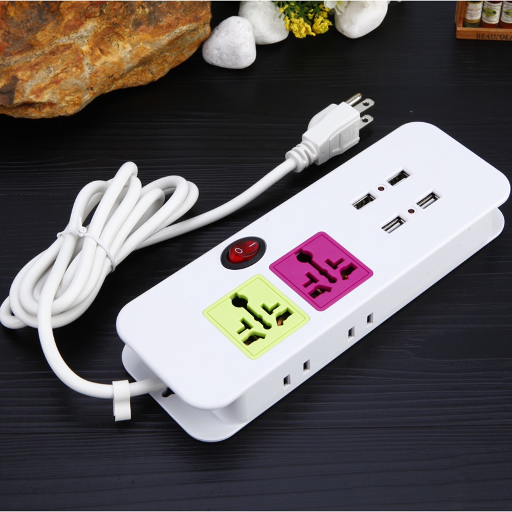 8port Pengisian Cepat Fast Charger (4Port USB/2Port Jack Universal Tiga Lubang/2Port Socket)