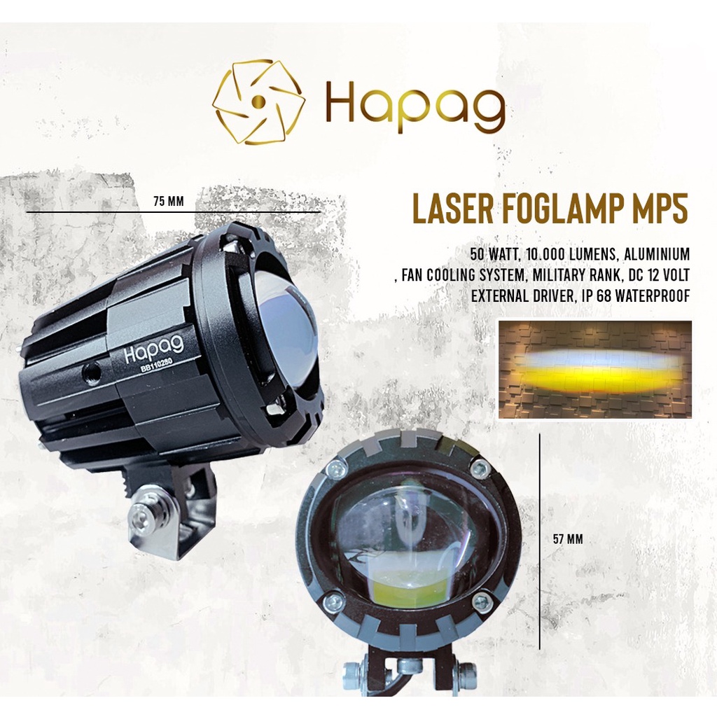 HAPAG M5 PLUS Lampu Utama dan Kabut Foglamp Mobil 100 Watt