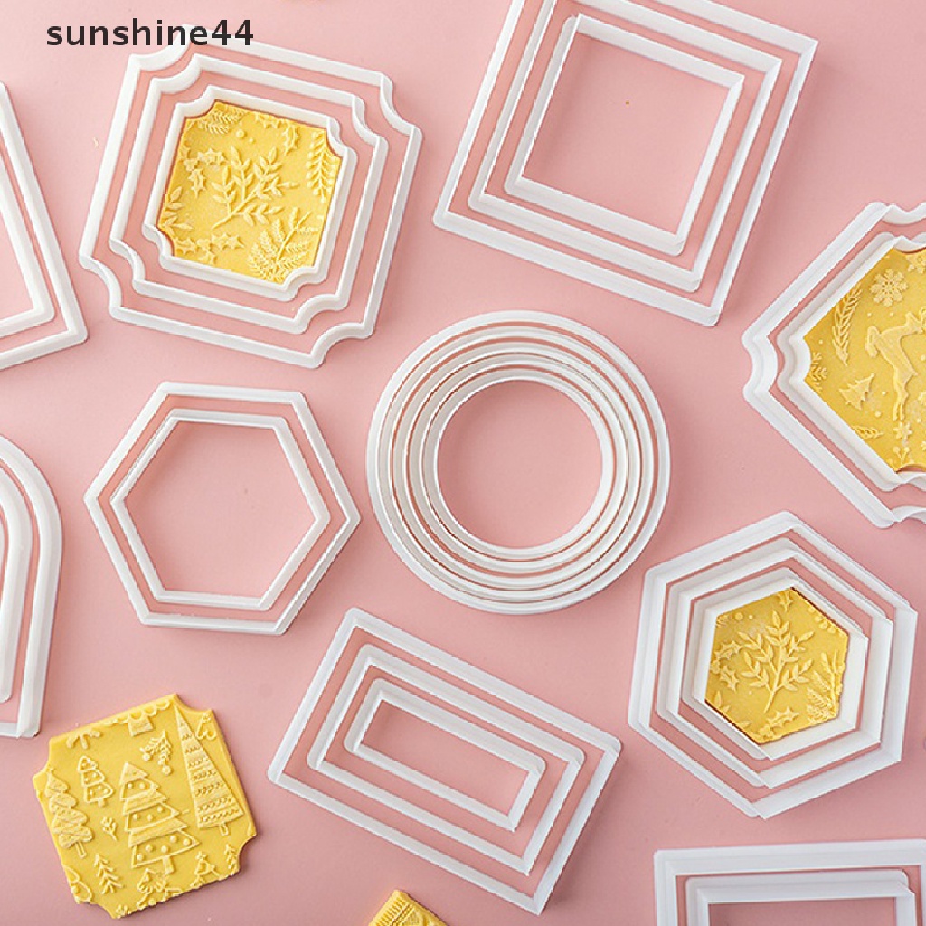 Sunshine Bentuk Geometris Cetakan Biskuit Fondant Pastry Cutter Alat Baking Cookies Mold.