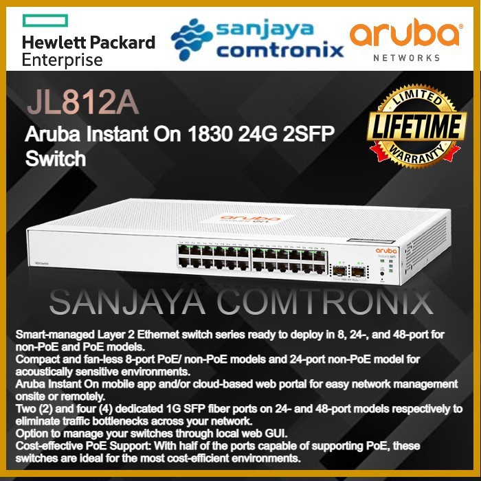 Produk Terbaru Hpe Jl812A Aruba Instant On 1830 24G 2Sfp Switch