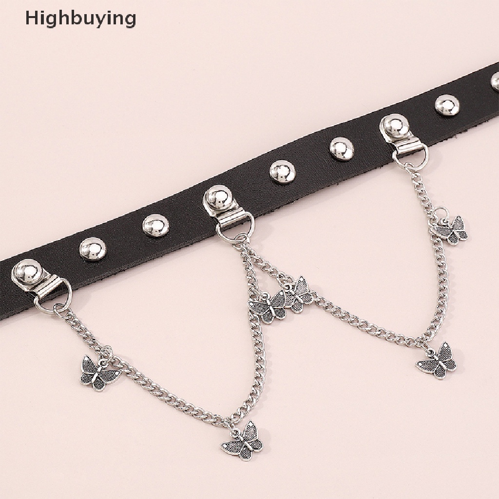 Hbid Woman Punk Choker Collar Necklace Pu Leather Gothic Rivets Choker Necklace Glory