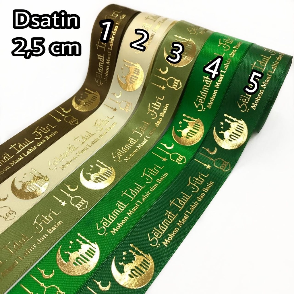 1 YARD - PITA IDUL FITRI SABLON EMAS TIMBUL PREMIUM | PITA GROSGRAIN DOUBLE SATIN LEBARAN