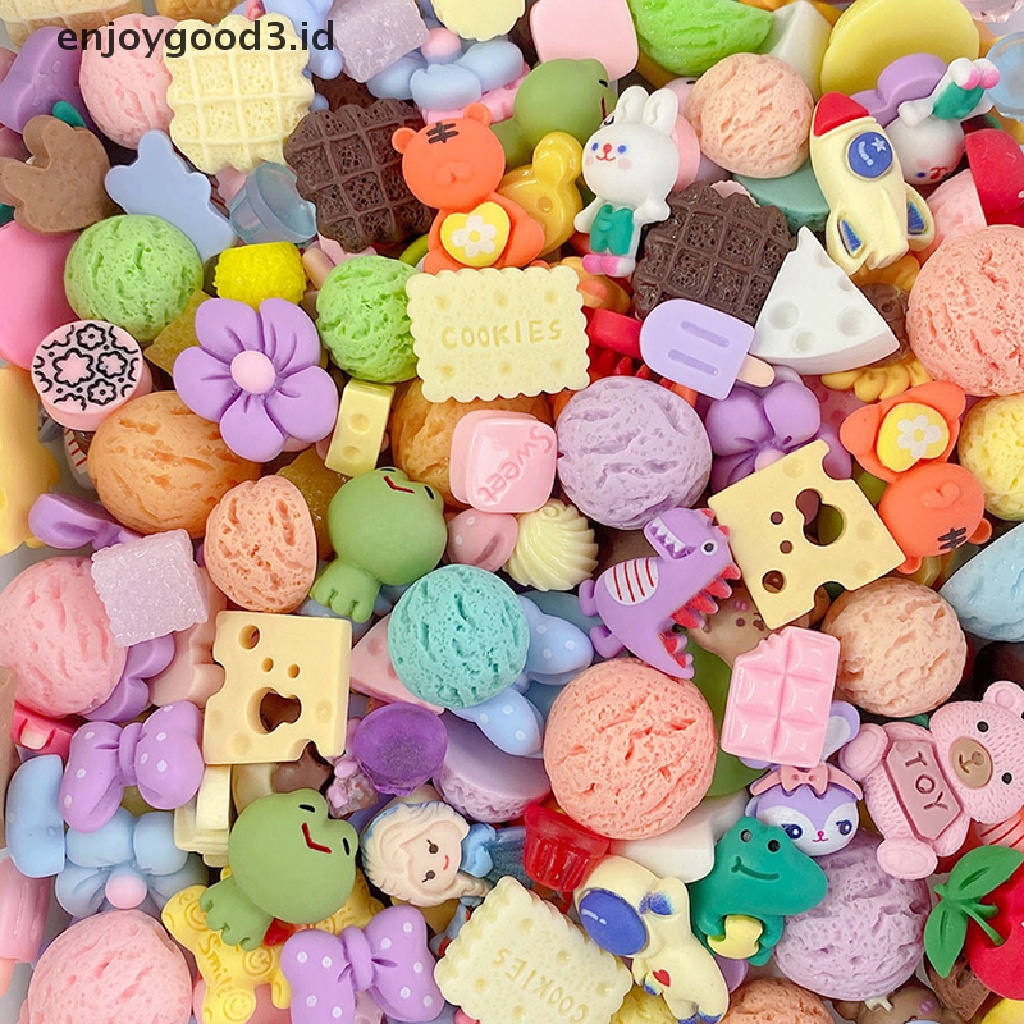 [Rready Stock] 100pcs Baru Lucu Mini Net Merah Beruntung Tas Kembali Resin Cabochons Scrapbook Diy Pesta Aksesoris (ID)