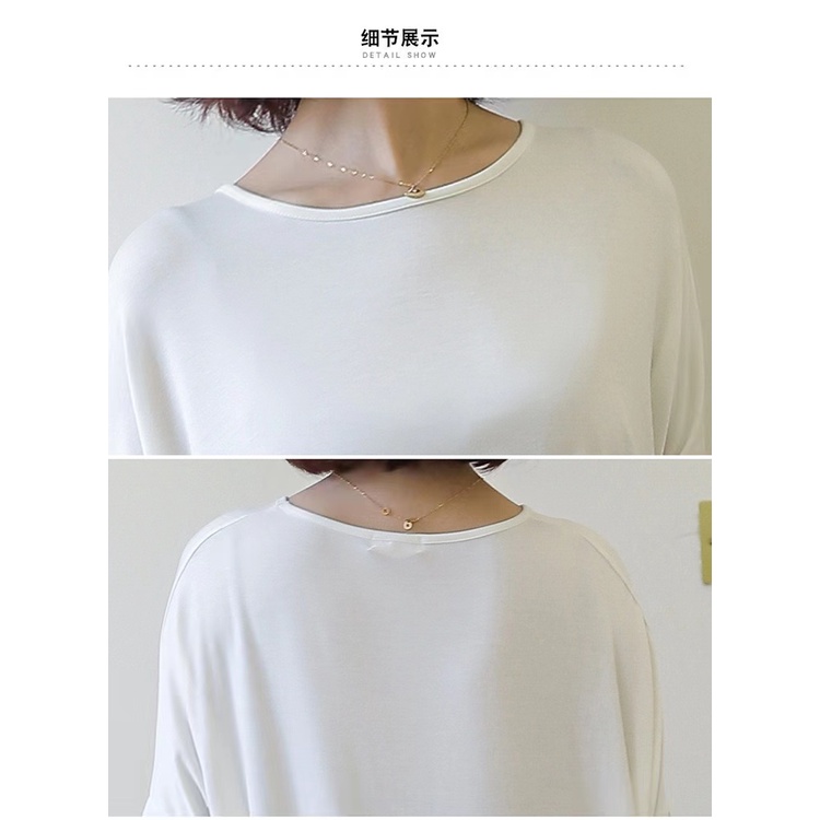 baru! Blus Wanita Katun Modal Katun Longgar Lengan Pendek Irregular Dolman Sleeve T-Shirt Pakaian Kasual