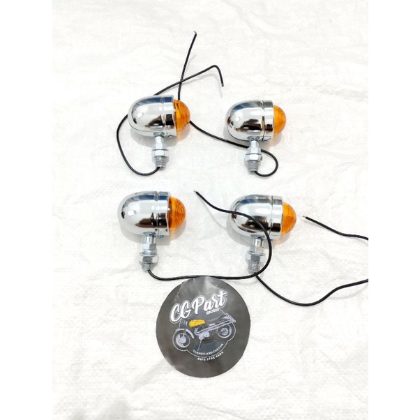 Sein Sen Lampu Sen Motor Custom Acipi Mika Cembung Kecil Crom 4 pcs