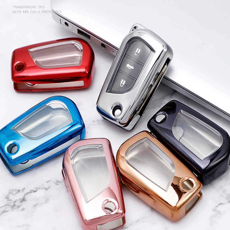 Tpu Car Flip Key Cover Case Shell Untuk Toyota Auris Corolla Avensis Verso Yaris Aygo Scion TC IM Camry RAV4 Aksesoris