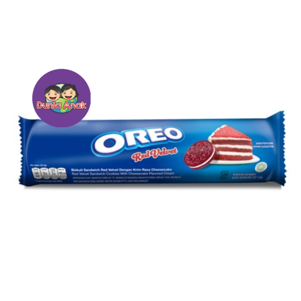 

Oreo Red Velvet 123.5gr Biskuit Sandwich Red Velvet Dengan Krim Rasa Cheesecake