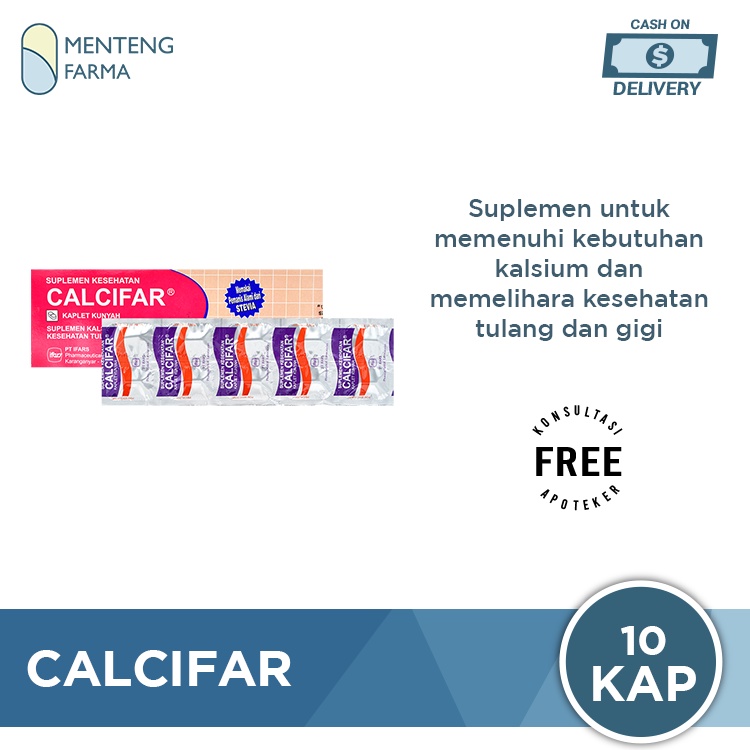 Calcifar 10 Kaplet - Suplemen Kalsium Jaga Kesehatan Tulang dan Gigi