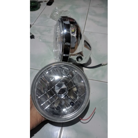 Lampu Depan Cincin Ninja SS reflektor pake mobil jimy  H4 7 inch