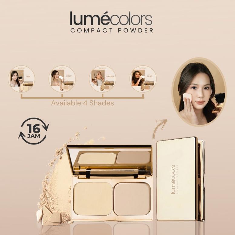 Lumecolors Bedak Compact Powder Foundation Padat Two Way Cake TWC Concealer Oil Control Kosmetik Mak