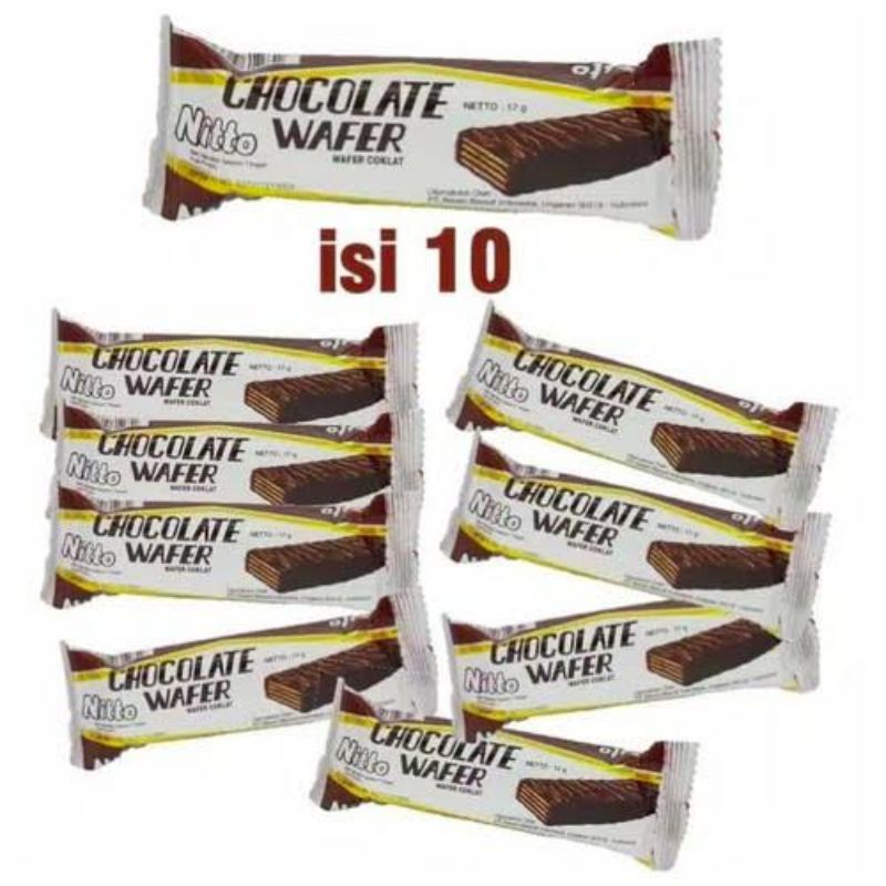 

Nitto Chocolate Wafer 1 wadah isi 10 pcs