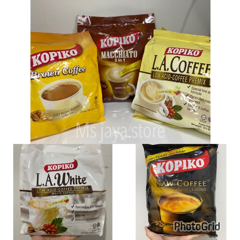 

KOPIKO MALAYSIA MACCHIATO KOPIKO KAW COFFEE BROWN COFFEE LOW ACID L.A WHITE COFFEE PREMIX 3in1 KOPI SNACK MAKANAN MINUMAN IMPOR MALAYSIA