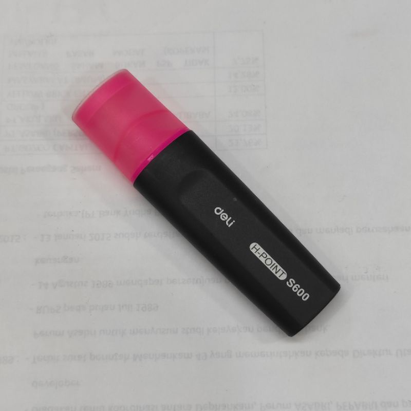 

Bolpoin Pulpen Stabilo Highlighter DELI Warna Pink Merah Muda