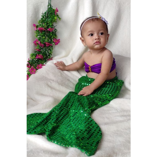 Baju mermaid/baju duyung baju mermaid bayi/ baju mermaid Newbron