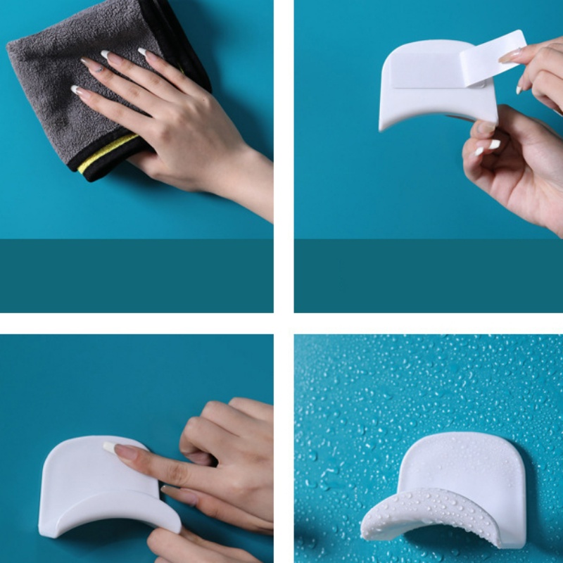 Gantungan Dinding Putih Penyimpanan Kait Hemat Ruang Syal Sutra Pakaian Topi Tas Penyimpanan Pintu Heavy Duty Self Adhesive Rack Hanger Rumah Bebas Paku Multifungsi Besar