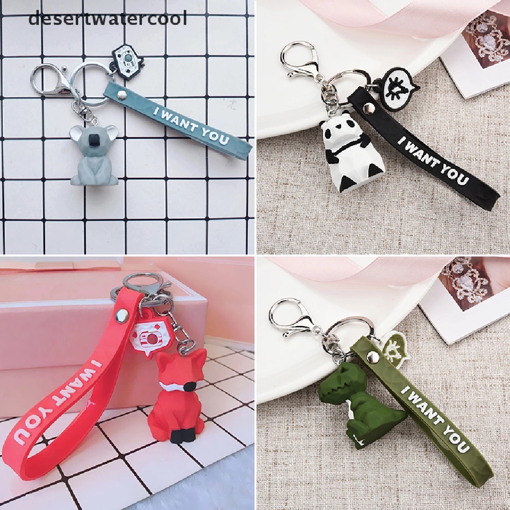 Deid Gantungan Kunci Dinosaurus Stereo Key Ring Panda Koala Keychain Phone Bag Fun Pendant Martijn