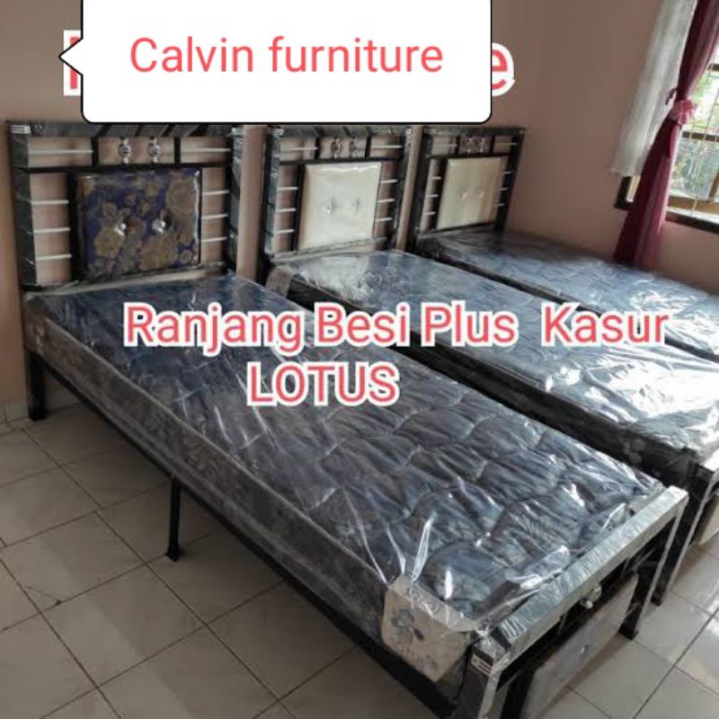 Ranjang besi+Kasur Busa Lotus 90x200cm