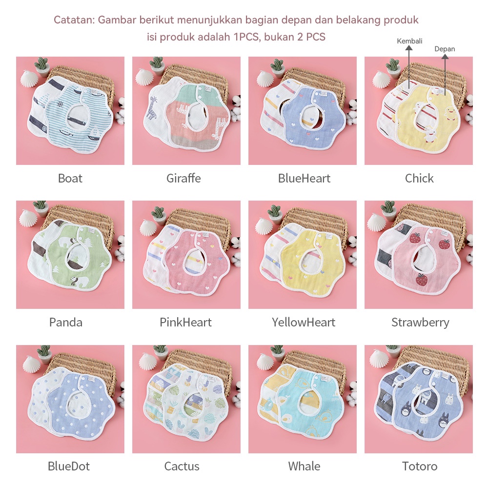 Halobaby Bibs Baby / Celemek Bayi Bahan Katun bayi bibs