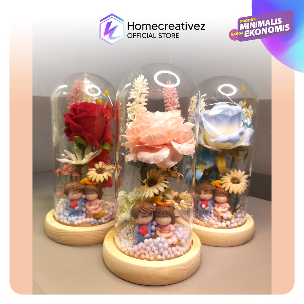 [HC] Lampu Hias LED Bunga Mawar Dekorasi Beauty And The Beast Rose - Pajangan Kado Hiasan Ruangan Kamar