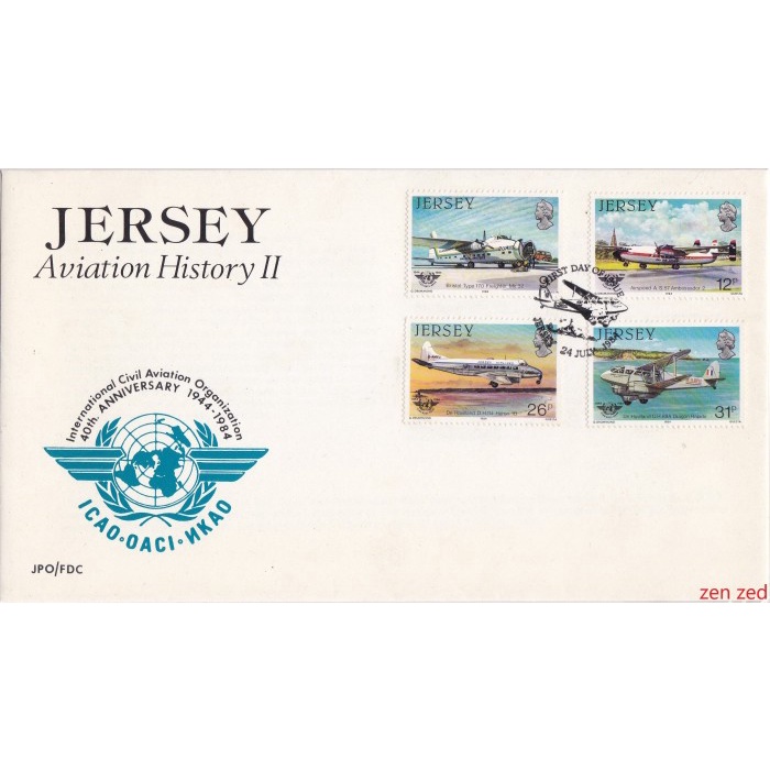 

A747 Prangko Jersey FDC 1984 Airplanes 1 Pcs