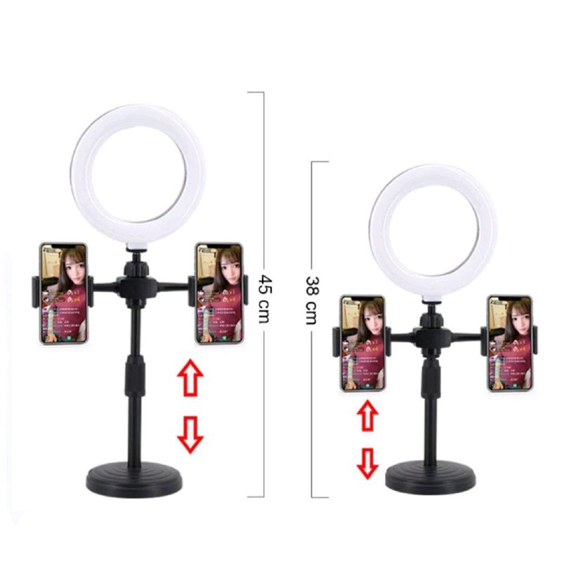 RINGLIGHT 2 IN 1 16 CM HOLDER HP STAND RINGLIGHT ROTATE SELFIE LAMPU