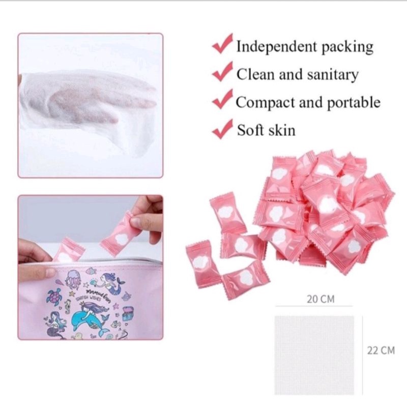 PS52 Tisu Handuk Sekali Pakai Compress Travel Mini