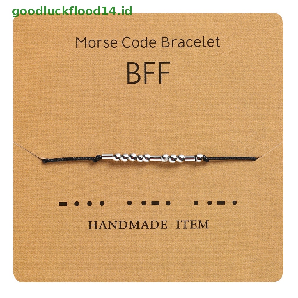 [GOOGFOUR] Handmade Morse Code Beads Adjustable Black String Bracelet Dengan I Love You Lettering Kardus Kreatif Pesona Perhiasan Untuk Kekasih [TOP]