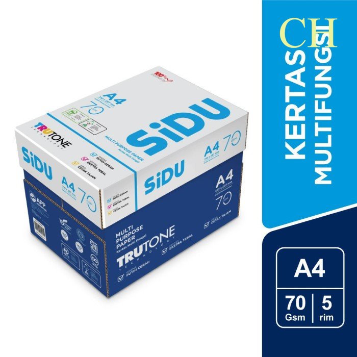 

Kertas Fotocopy 70 GSM A4 - 1 Boks = 5 Rim [Special Price] berkualitas