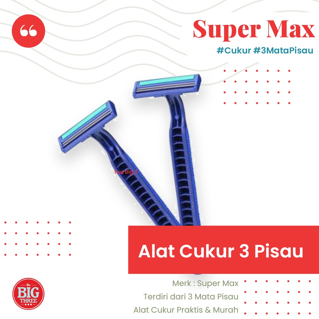 PISAU CUKUR SUPERMAX BLUE 3PLUS 3 PLUS GMAX G-Max G Max 3 Mata Silet Cukuran Jenggot Kumis Jambang Shaver