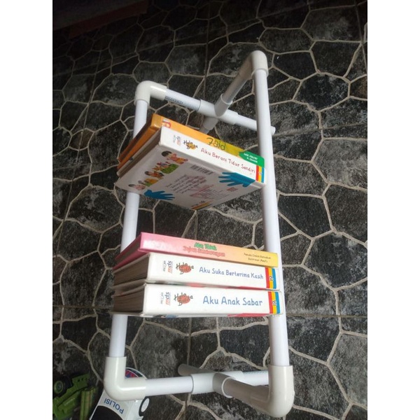 Storage Book DIY / Rak buku Minimalis / penyimpanan buku dari pipa paralon /