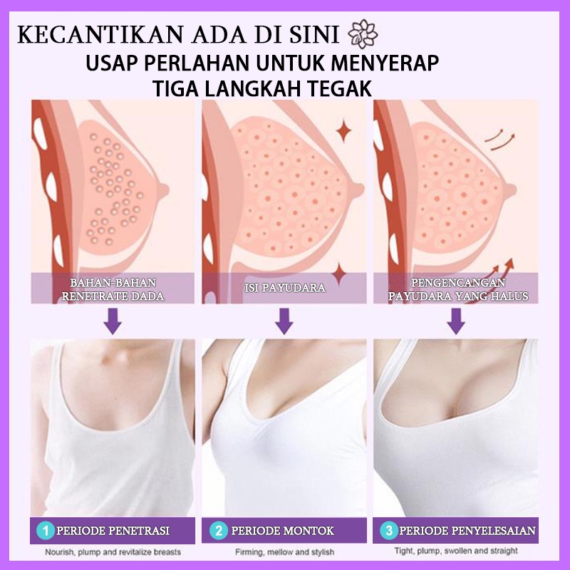 Krim pembesar payudara Breast cream Pembesar payudara Cream pembesar payudara Perawatan payudara 100G Cara tercepat dan paling efektif untuk mengencangkan dan montok payudara 100% asli asli Ekstrak tumbuhan alami Aman dan tidak berbahaya