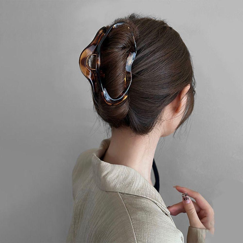 Klip Rambut Garis Gelombang Agustina Kreatif Manis Amber Hiu Klip Klip Rambut Bentuk Geometris Aksesoris Rambut Perempuan