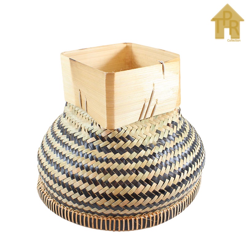 Boboko / Bakul Nasi Bambu Batik Tali Rotan - D26