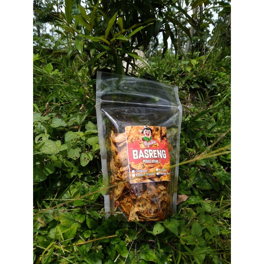 

Basreng 200 gr - Baso goreng extra peda bumbu basah daun jeruk/basreng pedas 200 gram
