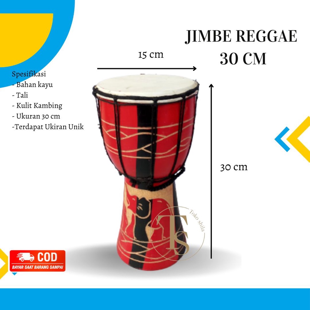 jimbe alat music  ukuran 30 cm jimbe anak  gendang anak djime alat musik tradisonal musik rege