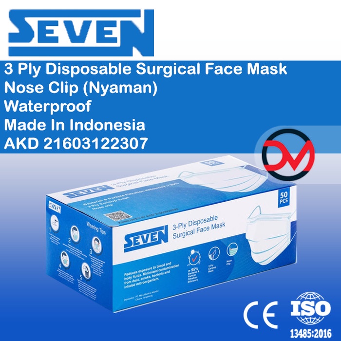 Seven Masker Medis 3ply 1Karton 50box - sidiqirawanshops