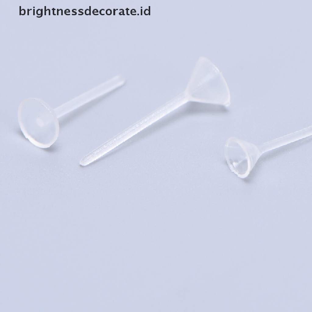 [Birth] 500pcs/lot Plastik Kosong Datar/Cup Stud Earring Pin Pad Anting Membuat Perhiasan [ID]