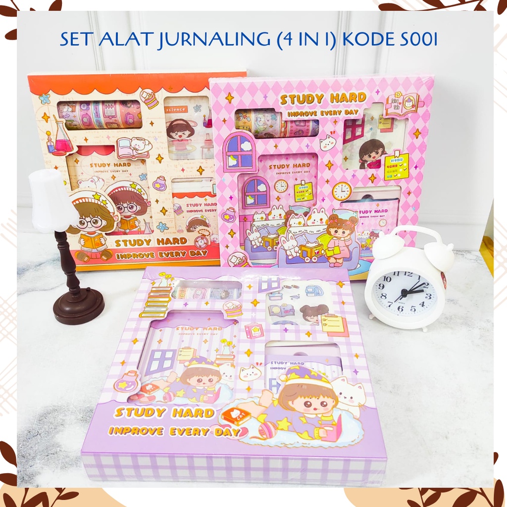 

1 SET ALAT JURNALING (4 IN 1) SOLATIP WASHI TAPE DAN STICKER NOTEBOOK A5 STICKY NOTES JOURNAL KODE S001 KARAKTER GAMBAR LUCU