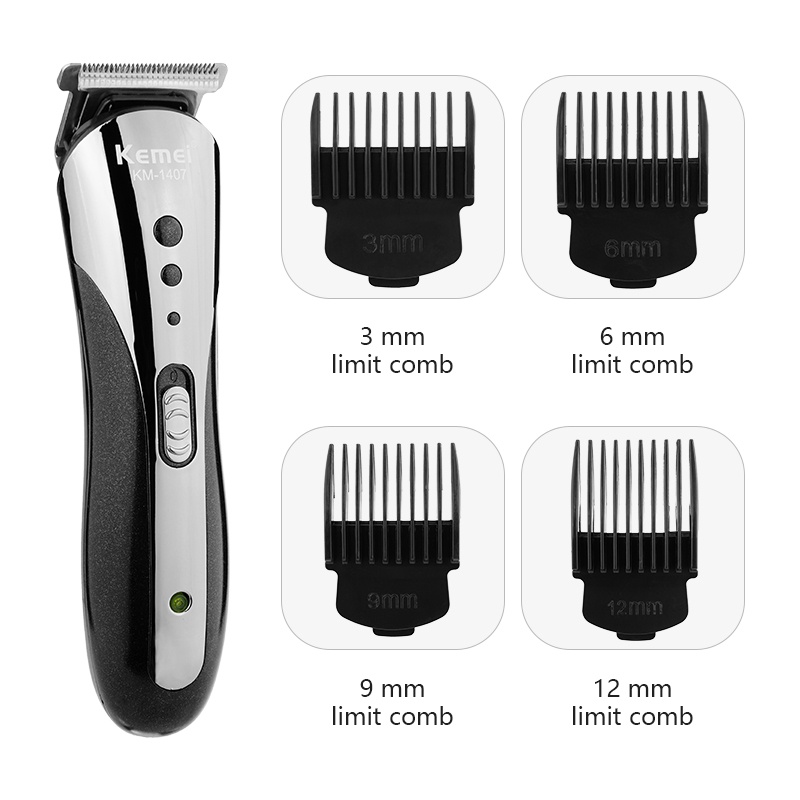 ( COD ) ALAT CUKUR RAMBUT ELEKTRIK 3in1 HAIR CLIPPER KEMEI 1407 Mesin Potong Kumis Jenggot KM-1407