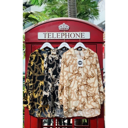 Kemeja Import Lalune | Atasan Wanita Import Bangkok Lalune Motif Rantai