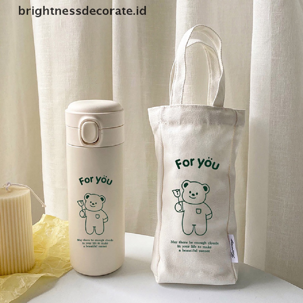 [Birth] Cangkir Stainless Steel Kapasitas Korea Sederhana Lucu Cangkir Siswa Nilai Wajah Tinggi [ID]