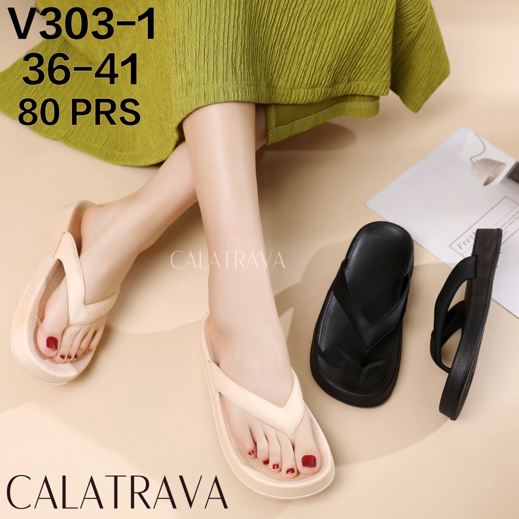 SENDAL JEPIT WANITA EMPUK ELEGAN CALATRAVA V303-1