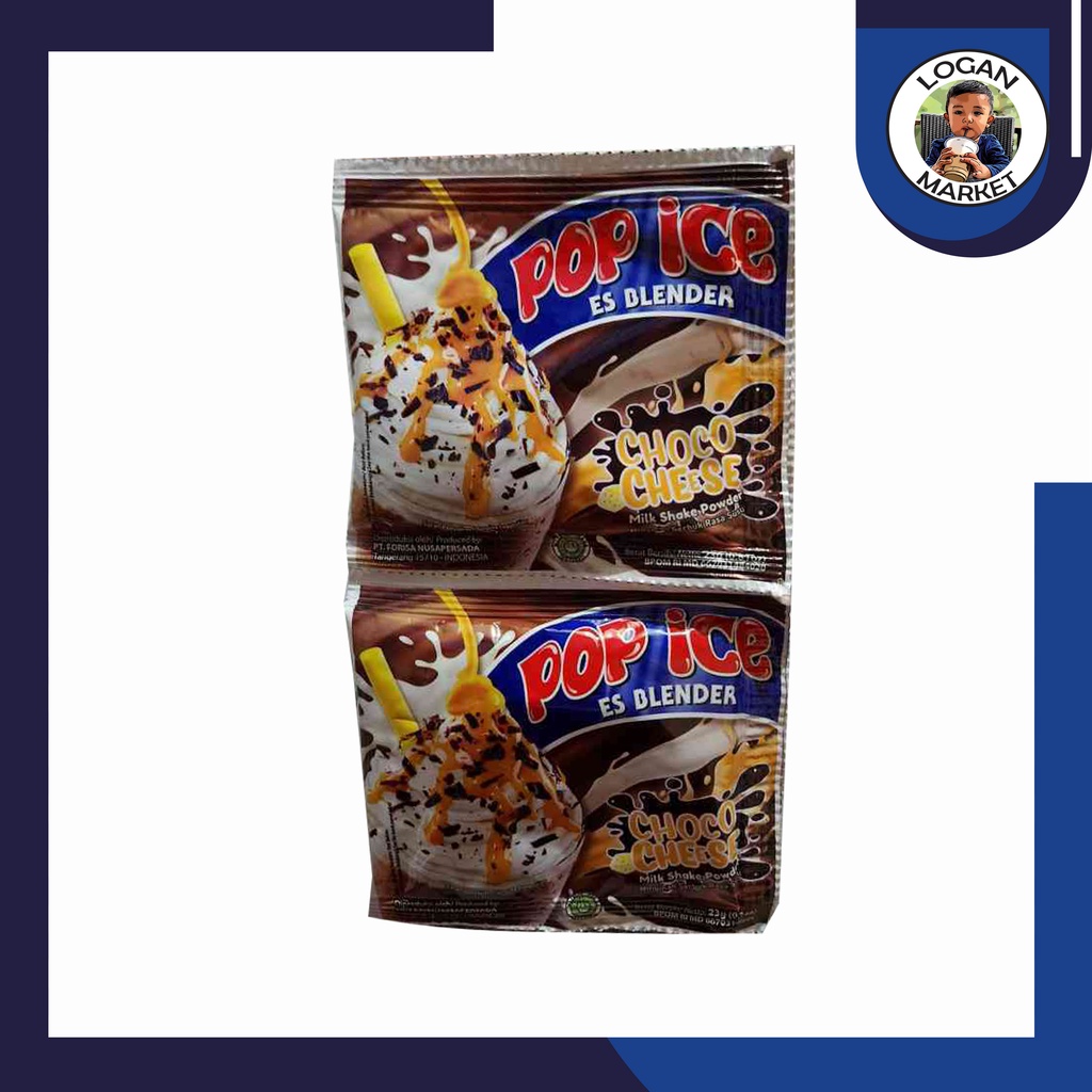 Pop Ice Es Blender Choco Cheese Renceng 10 Pcs Sachet 25gram 25 gr