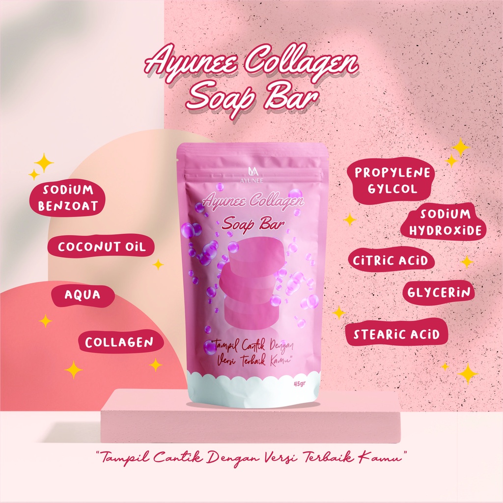 Sabun Collagen Pemutih Badan dan Wajah BPOM - Ayunee Collagen Soap Bar