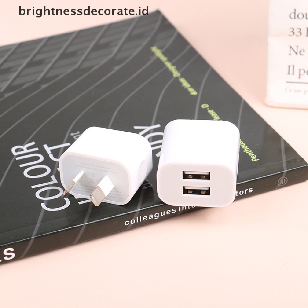 [Birth] Colokan AU Dua Port USB Charger Handphone Adaptor Daya Output DC 5V 2A [ID]