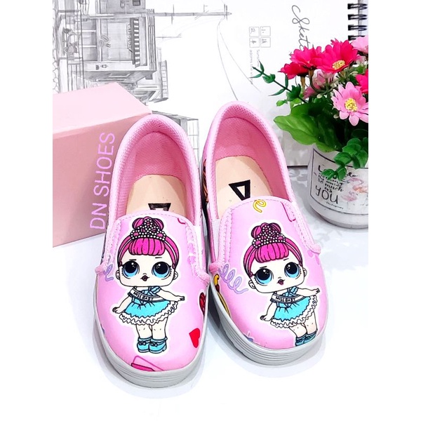 Sepatu Anak Perempuan Sepatu Slip On Anak murah Cewek Lol Pink Wow