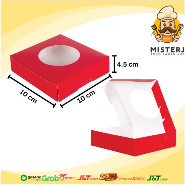 

Box Red Window Bulat | Uk 10x10x4.5 | Hampers Imlek isi 5pcs | Hampers Lebaran