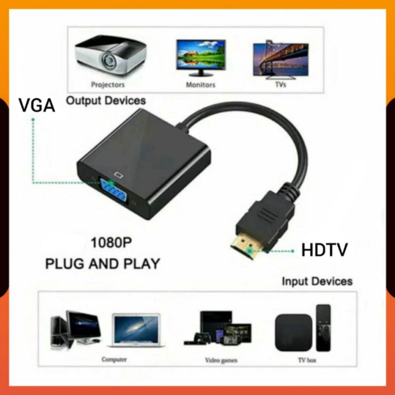 (COD) KABEL VGA TO VGA DIGITAL MALE TO MALE 1.5 METER + ADAPTER KONEKTOR CONVERTER HDMII MALE TO VGA FEMALE / DARI LAPTOP KE PROYEKTOR INFOCUS MONITOR